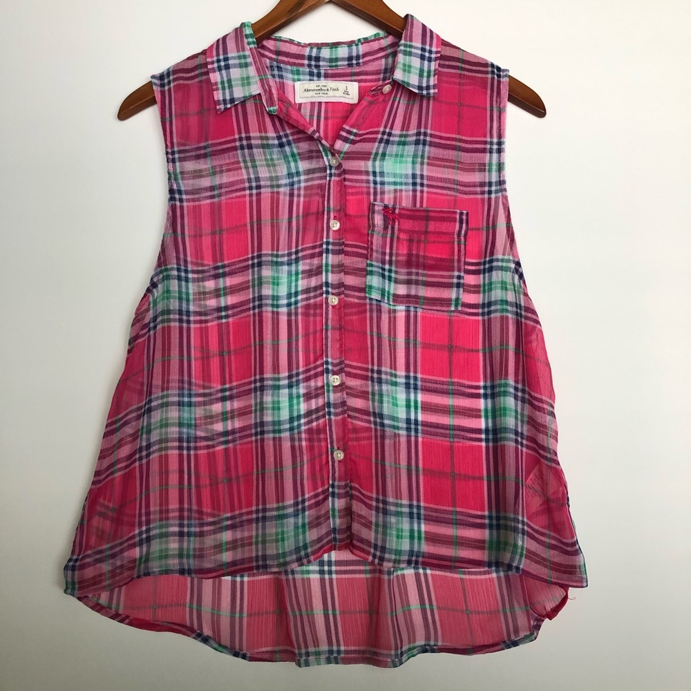 Abercrombie and Fitch Pink Plaid Tank Top